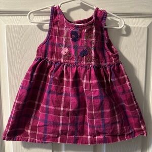 Vintage Mckids Pink Plaid Embroidered Dress